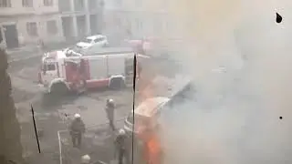 горит гараж у общежитие