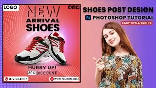 How to design Shoes Discount post in photoshop
