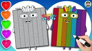 Numberblock 7000 Coloring for Kids and Toddlers – Easy Step-by-Step Drawing!