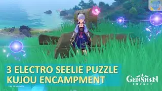 3 Electro Seelie Puzzle Kujou Encampment | Luxurious Chest - Genshin Impact