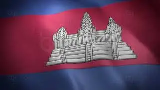Cambodia Flag - Realistic - Waving Flag - Full HD - 1080 - Seamless Loop