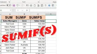 Sumifs Function-Excel
