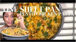 Easiest Pesto Pasta Recipe Ever with Chicken On One Pan!