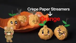 Paper craft for kids | How to make a paper art oranges? | PartyWoo crepe paper streamers