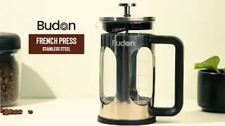 Budan French Press Coffee maker Stainless Steel | Best French Press Coffee Maker