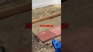 Trying to do the shed pad by myself. #landscape #vinylfence #shedpad￼