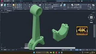 AUTOCAD 2024 Create Connecting Rod and Cap | Engine Cylinder | part 3 | 4k 60fps