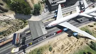 RAMP TRAIN VS PLANE - GTA 5 HIGH SPEED RAMP TRAIN MOD