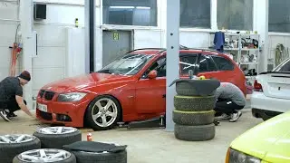 Stage 2 Bmw E91 335i downpipen vaihto