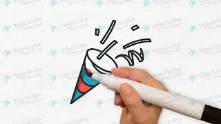 рисование для детей. рисуем хлопушку. Новый год. учимся рисовать