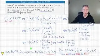 base de l'intersection de 2 sous-espaces vectoriels E∩F • Exercice • prépa MPSI PCSI ECS