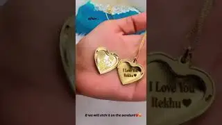 Turquoise Heart Love Mother of Pearl Openable Photo Frame Engrave Pendant Chain for Women