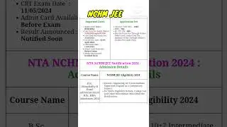 NCHM JEE notification 2024 #sathpadhe  #nchmjee