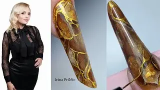 Эффектный, Осенний дизайн ногтей в абстрактом стиле от #irinaprimo.