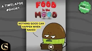 Timelapse Cartoon Character Creation in PS - Food in the Mood Card Game #Shorts