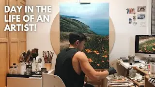 Day in the life of an artist! ✎ ART STUDIO + OIL PAINTING + VARNISHING + FRAMING +GYM + ART SUPPLIES