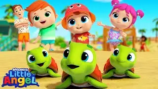 Beach Rescue Team | Little Angel Color Songs & Nursery Rhymes | Learn Colors & Shapes