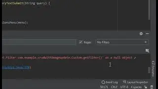 Android Studio error| getFilter()' on a null object reference