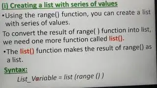 List and range() function in python, Part 7, in Tamil, Chapter 9, Unit 3, A.Jaya Mabel Rani/AP