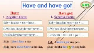 English Basic Grammar / Have and Have got / Learn English Basic Grammar