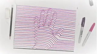 ART LESSON - OPTICAL ART - 3D HAND