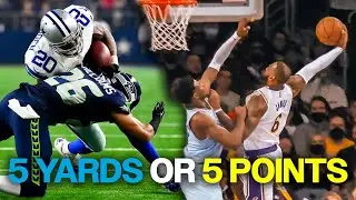 What’s Easier? 5 Yards In The NFL or 5 Points In The NBA 🤔