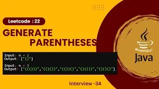 Generate Parentheses - Backtrack - Leetcode 22