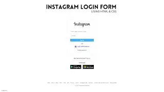 Instagram Login Form Clone Using HTML & CSS