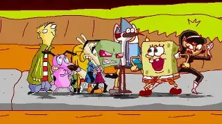 Mugen #99 Courage, Ed, Zim & Rocko vs SpongeBob, KItty Catswell, Mordecai & Finn and Jake