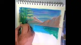 OIL PASTEL drawing scenery