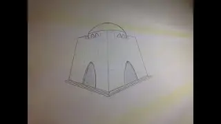 How to draw a sketch of Mazar-e-Quaid