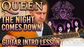 Queen The Night Comes Down Guitar Intro Lesson (Guitar Tab)