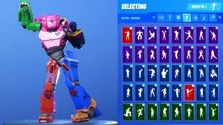 *NEW* Fortnite Mecha Team Leader Voltron Robot Skin Outfit Showcase with All Dances & Emotes