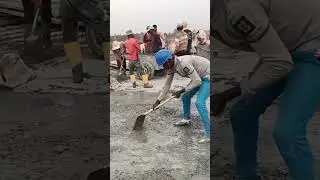 concrete pouring and dressing for ribbed slab 