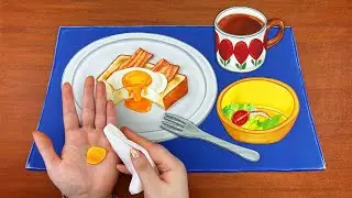 Bacon and Egg for Breakfast🥓🍳 | Stop Motion Cooking