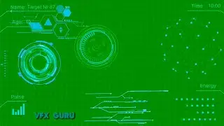 Robot HUD Green Screen + Sound Effect || CYBORG VISION || VFX GURU