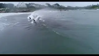 Hurricane Surf and Surfers in Newport, Rhode Island, September 2017