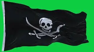 🚩Pirate Flag  Waving  | GREEN SCREEN & CHROMA MATTE🚩