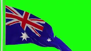 Australia green screen flag video