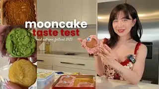Trying 6 Mooncakes for Mid-Autumn Festival 🌕 | Snowskin, Green Tea & Lotus Taste Test!
