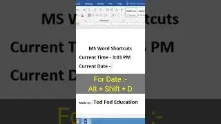 Add Current Date & Time  - MS Word Tips & Tricks from 