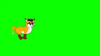 Running talking fox green screen cartoon green screen cartoon animation cartoon fox green screen