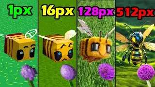1px vs 8px vs 16px vs 64px vs 128x vs 512px texture compilation