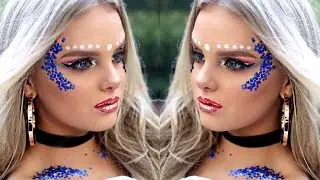 COACHELLA MAKEUP TUTORIAL + OUTFIT & HAIR || MIA DIAZ ❤️