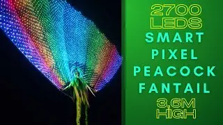 Smart Pixel Peacock Fantail with 2700 LEDs 3.6 Meters High - by ETERESHOP