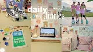 daily diaries 🌷 painting, school intrams, unboxing new skates & bags, rollerskating w/ friends