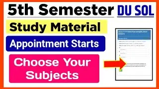 SOL 5th Semester Subjects Selection & Study Material Appointment Starts 2024 | Sol 5th Sem Admission