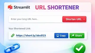 Python URL Shortener Web App | Streamlit Project (Step-by-Step) 