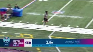 Tre'Vius Hodges-Tomlinson runs an official 4.41-second 40-yard dash at the 2023 combine