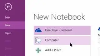 Creating a new Notebook in OneNote 2013